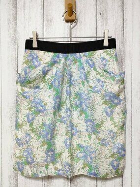 Theoro Floral Skirt with Front Pockets